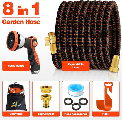 Flexibler Gartenschlauch 15M 10 Funktionen Sprühdüse 3-Lagen-Latexkern