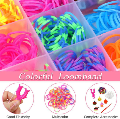 Loom Bänder Set 600 Stück Loops Gummis Bunt Geschenk DIY Armband