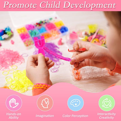 Bunte Loom Bänder Set 600 Stück für Kinder DIY Armband Basteln