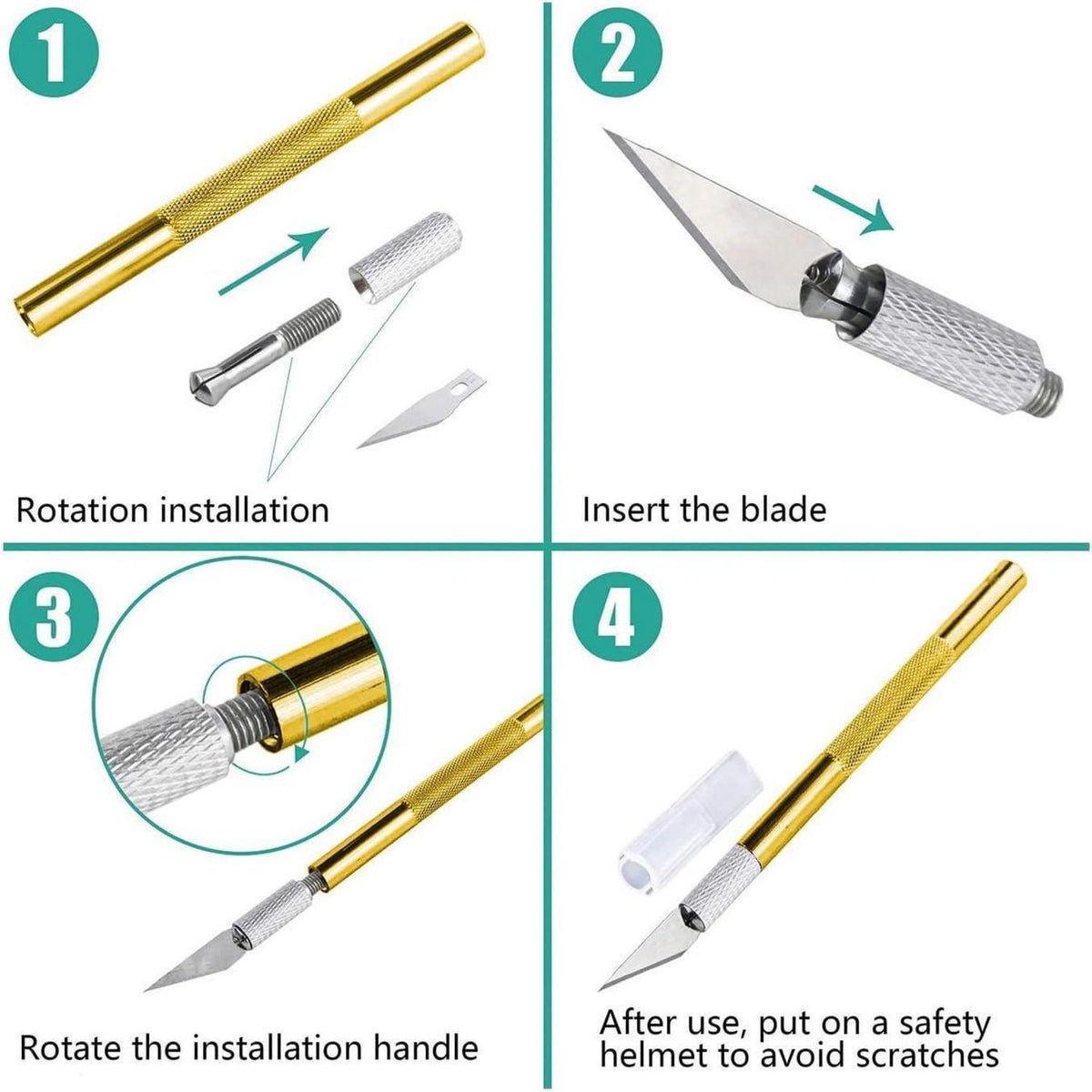 2x Cuttermesser Set mit 20 Ersatzklingen – Präzisionsmesser zum Basteln