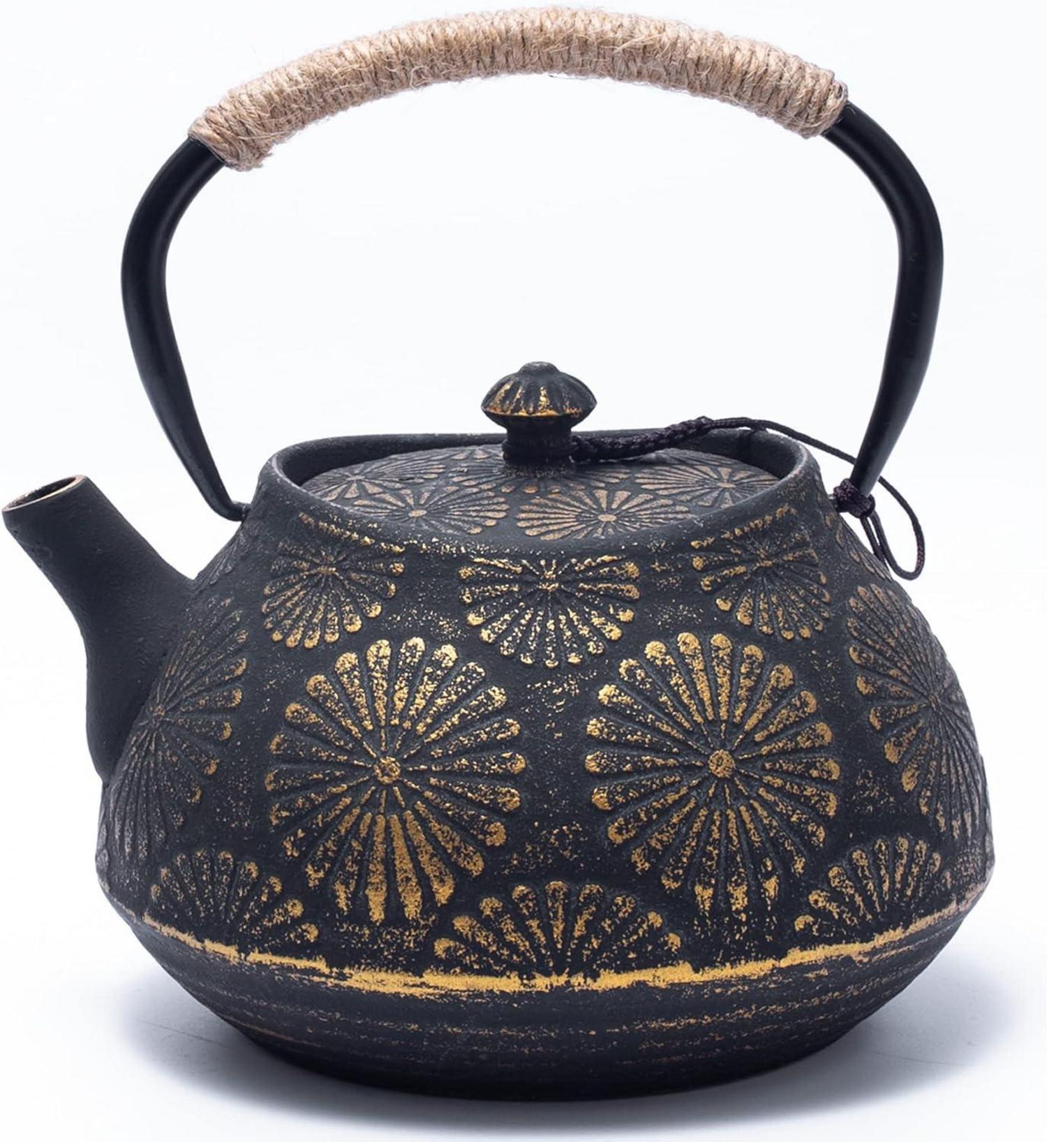 Gusseisen-Teekanne mit Infuser, große Kapazität 1200ml, japanisches