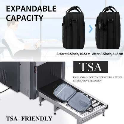 Laptoptasche 17 Zoll TSA wasserdicht RFID Schwarz