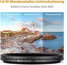 ND Filter ND3-ND1000 72mm K&F Concept D-Serie Grünfilter