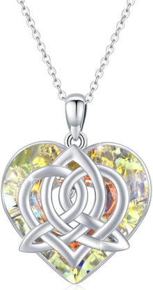 925 Sterling Silber Herz Kristall Anhänger Kette für Mama Tochter Frau