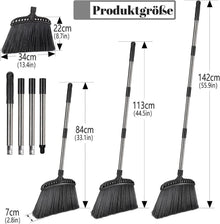 Hochwertiger Straßenbesen mit langem Edelstahlstiel 142cm