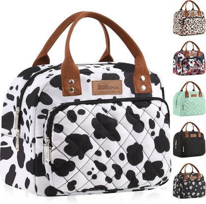 Isolierte Lunchtasche für Erwachsene mit Kuh-Druck