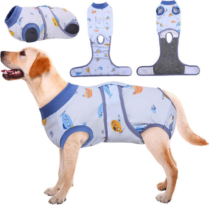 Atmungsaktiver Hundebodysuit Leckschutz Op Kastration Blau