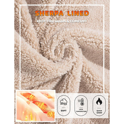 Herren Sherpa Hoodie mit Kängurutasche - Hellgrau