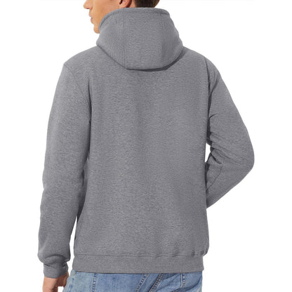 Herren Sherpa Hoodie mit Kängurutasche – Warm & Winddicht – Hellgrau XL