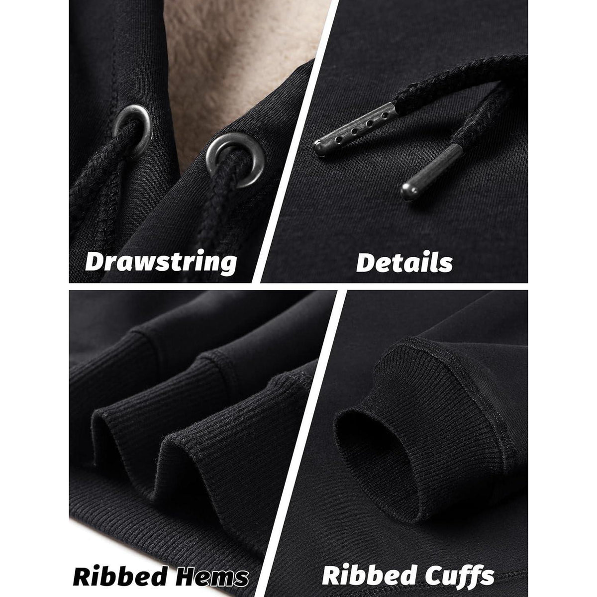 Herren Sherpa Hoodie mit Kängurutasche – Warm & Winddicht