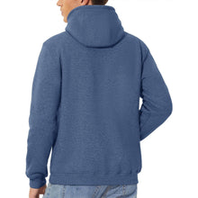 Herren Sherpa Hoodie mit Kängurutasche, Blaugrau XL