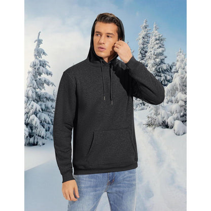 Herren Sherpa Hoodie – Warm & Winddicht – Dunkelgrau