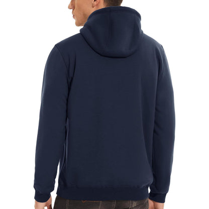Herren Sherpa Hoodie Dunkelblau L Winter Warm Winddicht