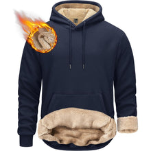 Herren Sherpa Hoodie mit Kängurutasche – Dunkelblau XXL