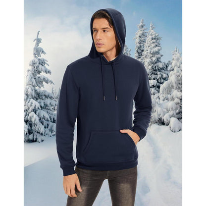 Herren Sherpa Hoodie mit Kängurutasche – Dunkelblau XXL