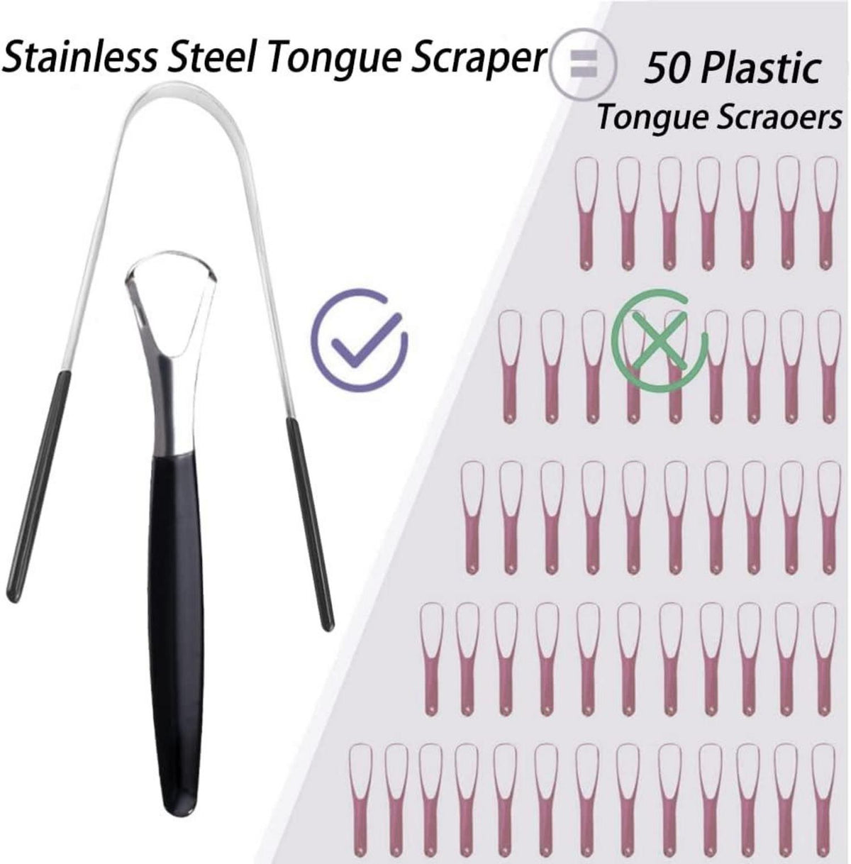 Zungenreiniger Set Edelstahl Tongue Scraper Mundhygiene