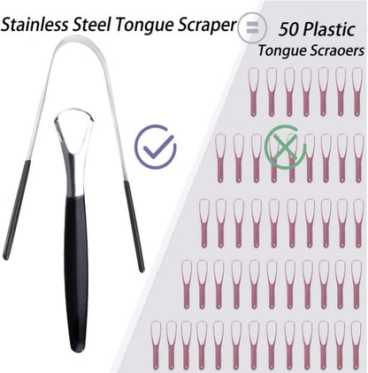 Zungenreiniger Set Edelstahl Tongue Scraper Mundhygiene