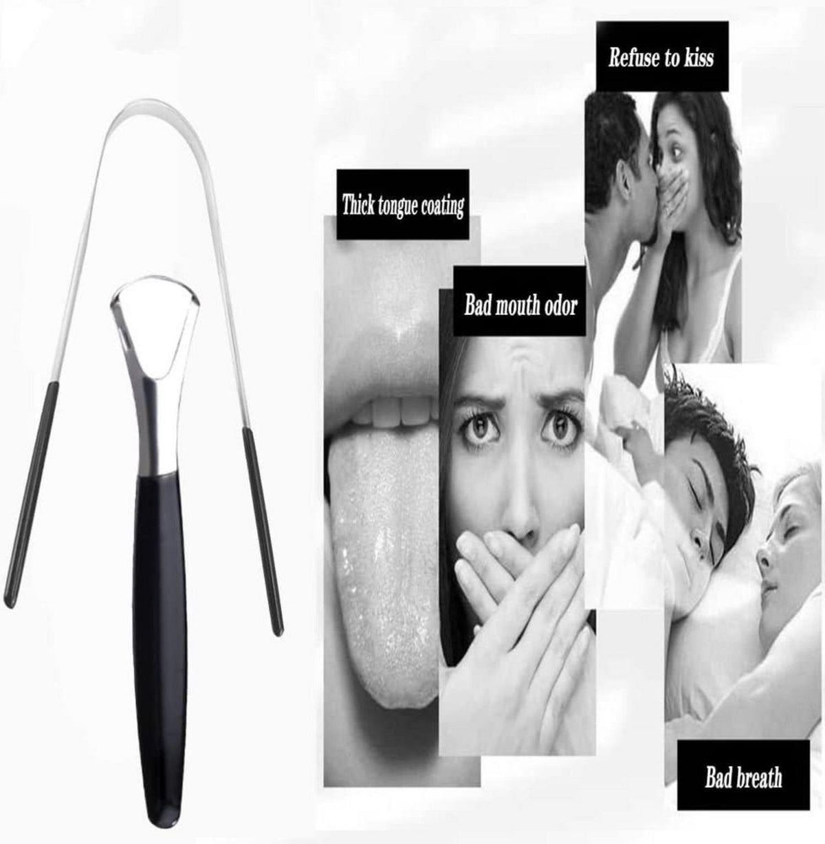 Zungenreiniger Edelstahl Tongue Scraper Set Sicher Mundhygiene