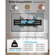 TV-Wandhalterung mit doppeltem Gelenkarm, 109cm, voll