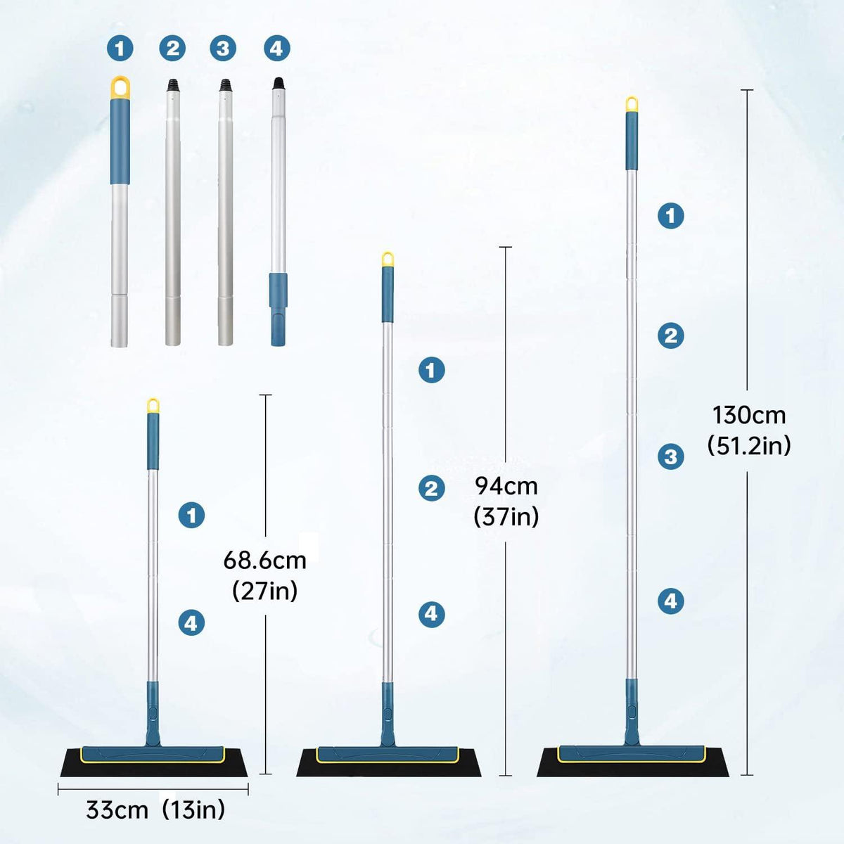 Duschabzieher 135cm Verstellbare Länge Segmentiertes Design Wischer