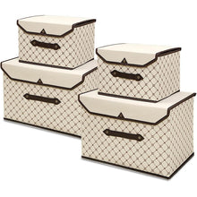 Stoffboxen 4er Set Petunia mit Deckel Faltbar Raumwunder