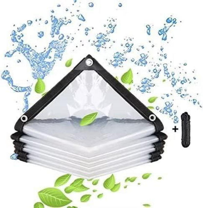 Wasserdichte transparente Plane mit Ösen, Abdeckplane für Gartenmöbel