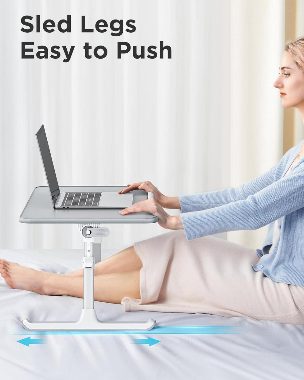 SAIJI Laptop Tisch Bett 17in Laptop Höhen- & Winkelverstellbar Grau