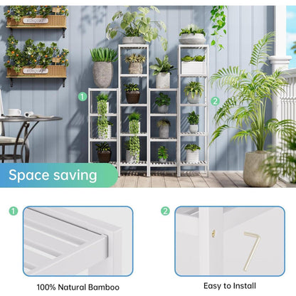Bambus Badezimmer Organizer Regal 4 Ebenen Weiß SMIBUY