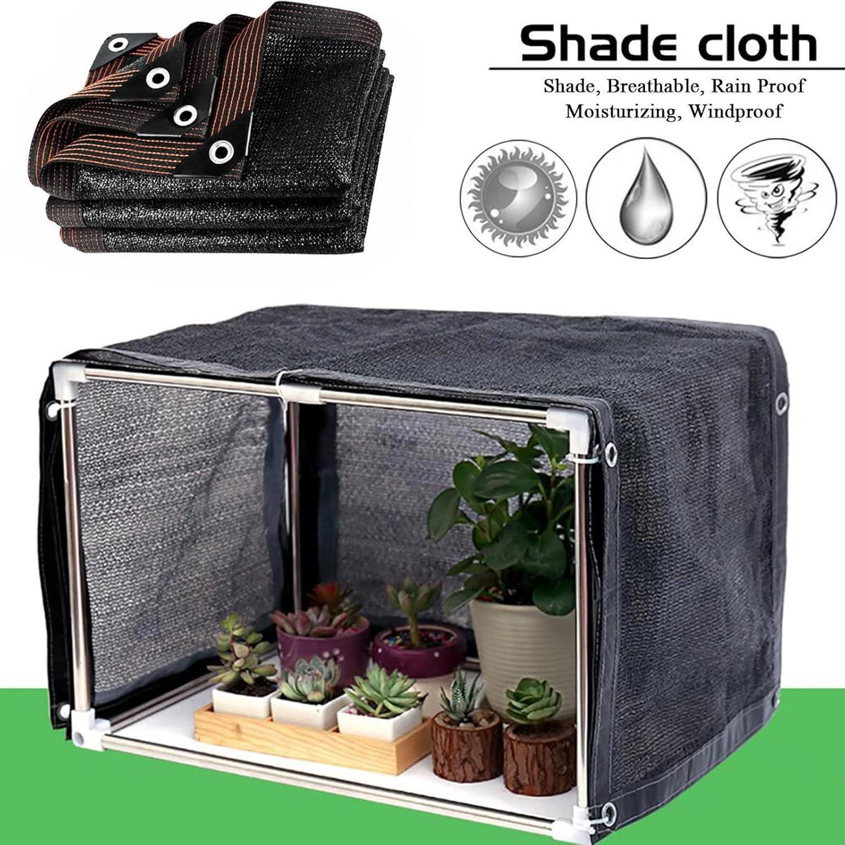 Gartenschattentuch 3,6x3,6m – 90% Schattierungsrate