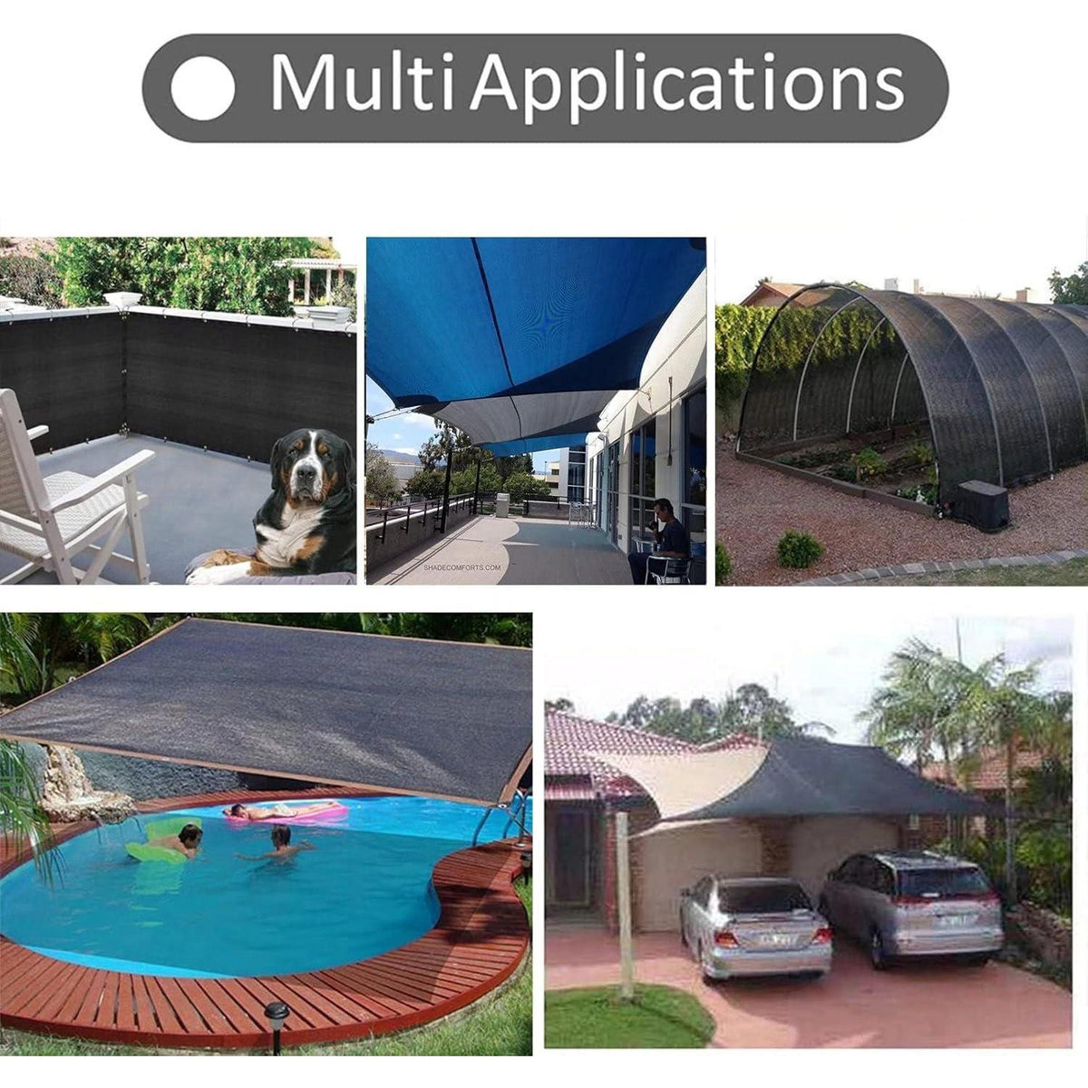 Gartenschattentuch 3,6x3,6m – 90% Schattierungsrate