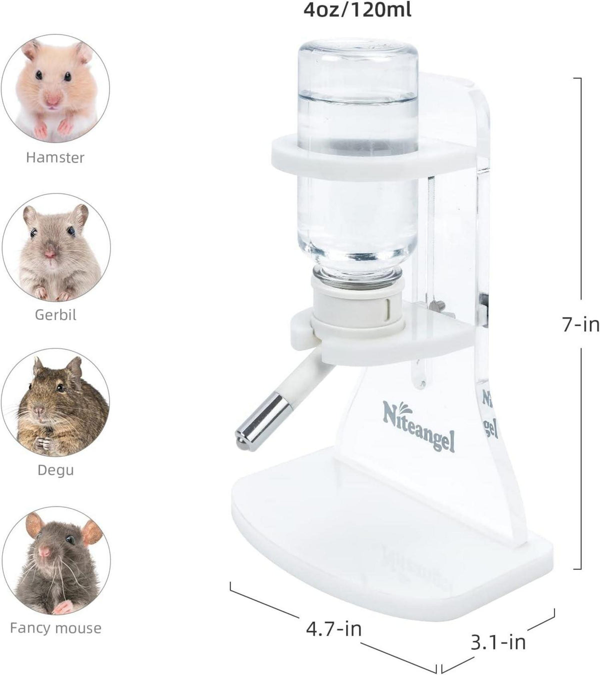 Niteangel Wasserflasche mit Ständer für kleine Nagetiere