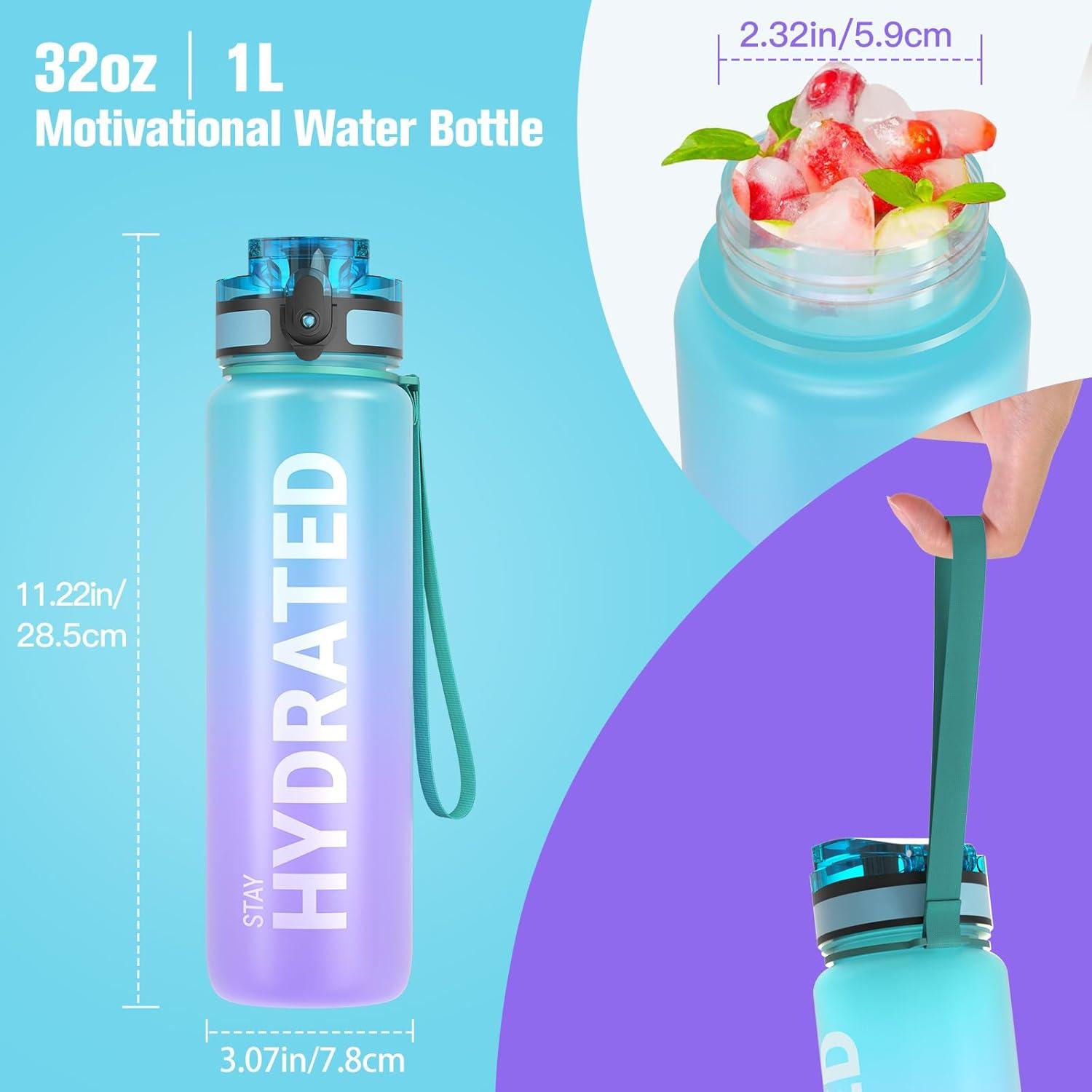 Sport Trinkflasche BPA-frei Tritan 1L Auslaufsicher Yoga Fitness