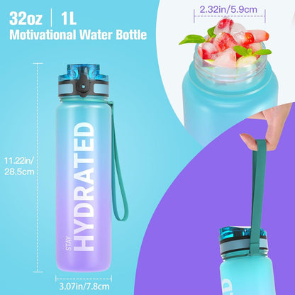 Sport Trinkflasche BPA-frei Tritan 1L Auslaufsicher Yoga Fitness
