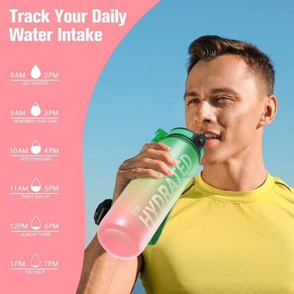 Sport Trinkflasche BPA-frei Tritan 1L Auslaufsicher Gym Yoga Fahrrad