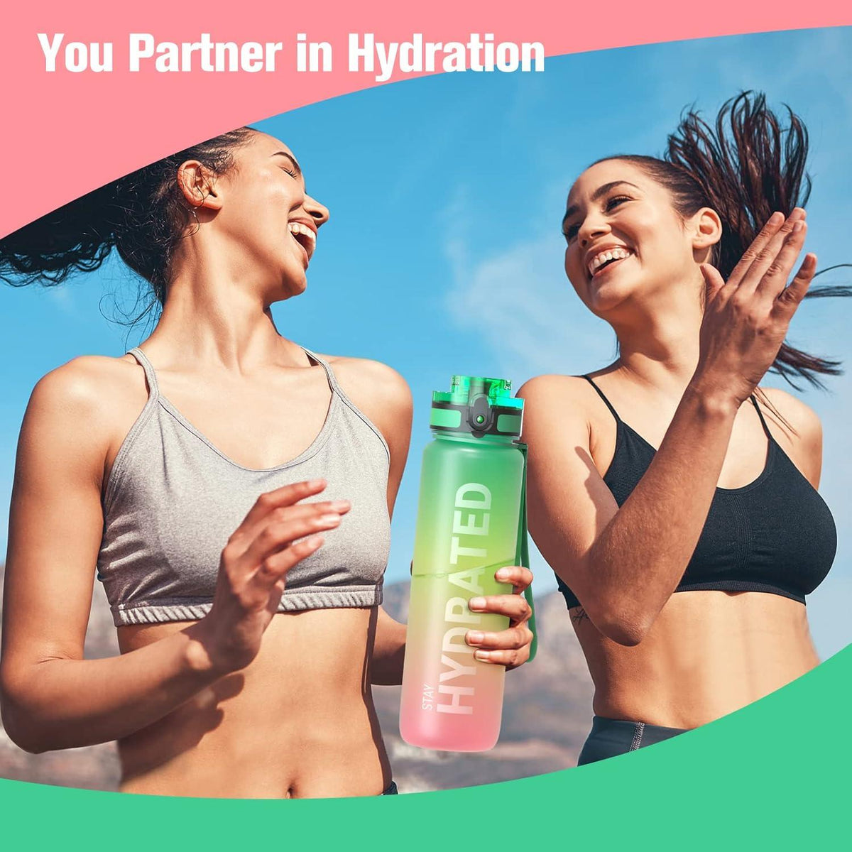 Sahara Sailor Trinkflasche BPA-frei Tritan Sport 1L/500ML/750ML Gym Yoga