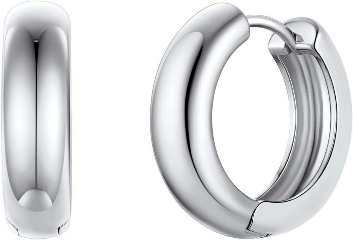 Damen Huggie Ohrringe 18k vergoldet kleine Creolen Stern Herz Quadrat