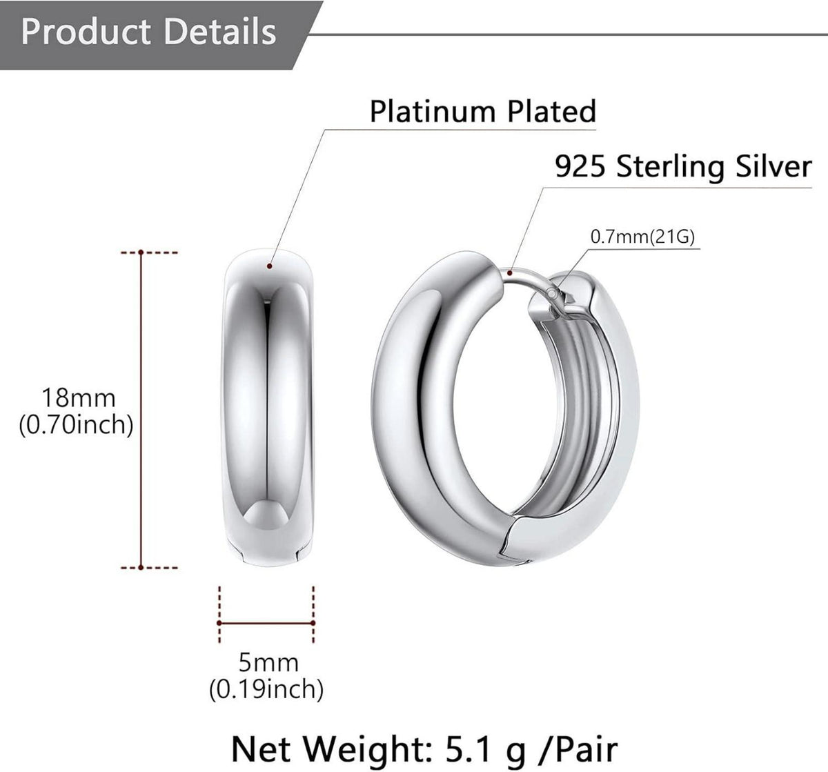 U7 Damen Huggie Ohrringe 18k vergoldet kleine Creolen Stern Herz Quadrat Kreis