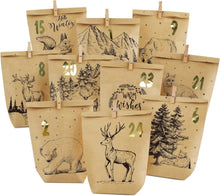 Adventskalender Tüten zum Befüllen Weihnachtskalender Papiertüten DIY
