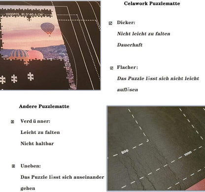 Puzzlematte Filz Unterlage für 3000 Stück Puzzle Schwarz