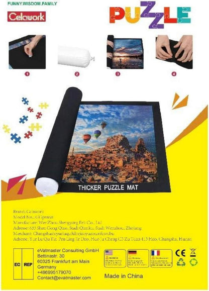 Puzzlematte Filz Schwarz 100x140cm für 3000 Teile Puzzle Pad Unterlage