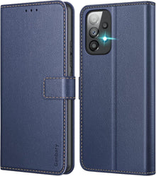 Handyhülle Samsung Galaxy A53 5G Leder Tasche Blau Magnet