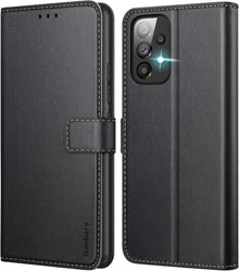 Samsung Galaxy A53 5G Handyhülle Leder Schwarz Flipcase mit