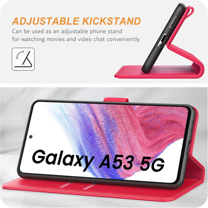 Samsung Galaxy A53 5G Handyhülle Schutzhülle Leder Flipcase Rot