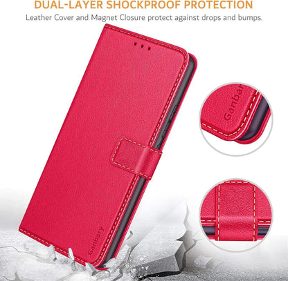 Samsung Galaxy A53 5G Handyhülle Premium Leder Flipcase Rot