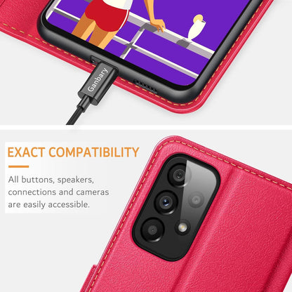 Samsung Galaxy A53 5G Handyhülle Premium Leder Flipcase Rot