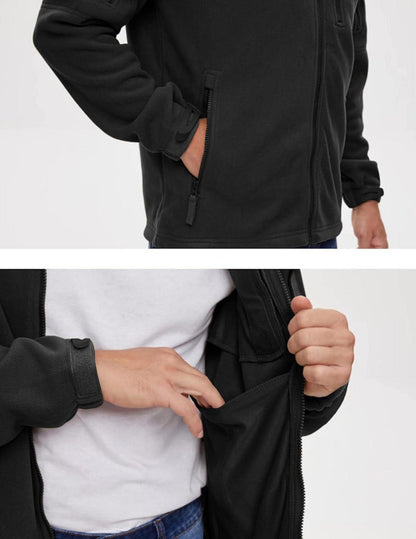 Outdoor Fleecejacke Herren Taktische Armee Jacke 7 Taschen Winddicht Warm