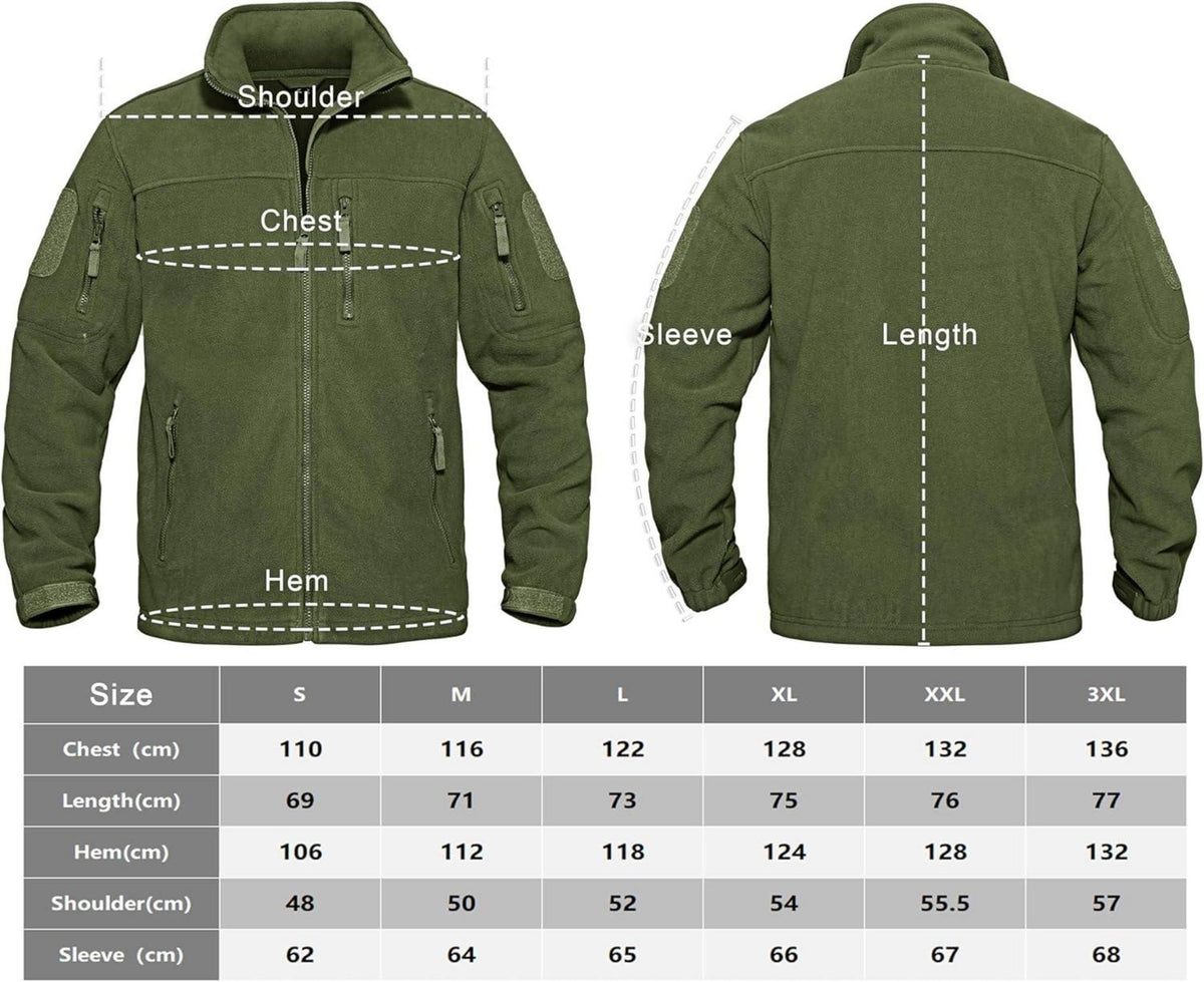 Herren Outdoor Fleecejacke mit 7 Taschen Stehkragen Winddicht