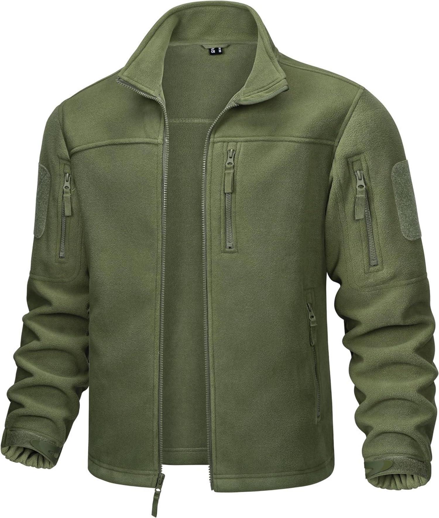 Outdoor Fleecejacke mit 7 Taschen, Winddicht & Warm, Jagdjacke