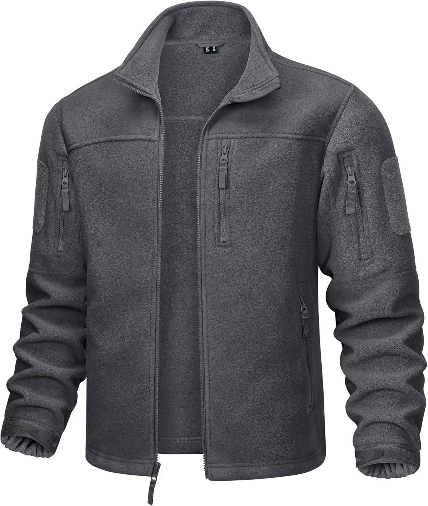 Outdoor Fleecejacke mit 7 Taschen Winddicht Stehkragen Männlich
