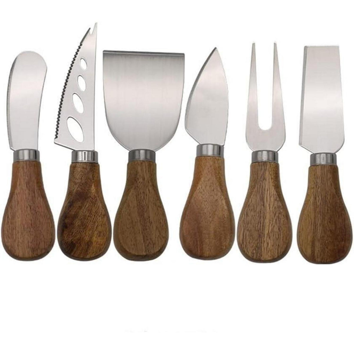 Käsemesser Set 6-teilig Edelstahl mit Holzgriff & Geschenkbox